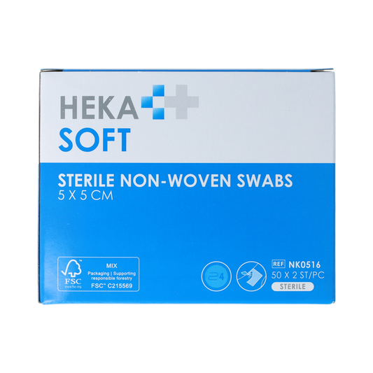 Heka Soft Non-woven drainkompres 5 x 5cm steriel swabs 100.00 Stuks