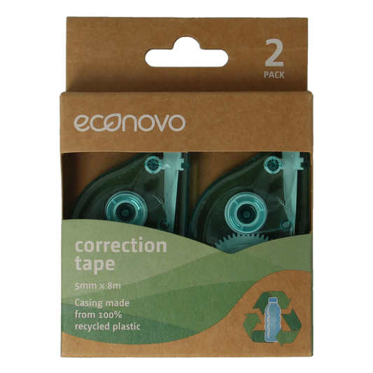 Econovo correctietape 2.00 in verpakking, kantoorartikel for snel en nauwkeurig papiercorrectie