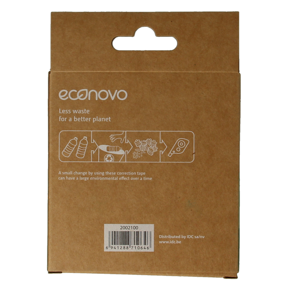 Econovo correctietape 2.00 in verpakking, geschikt voor kantoor en verpakkingsmaterialen, witte tape voor correcties