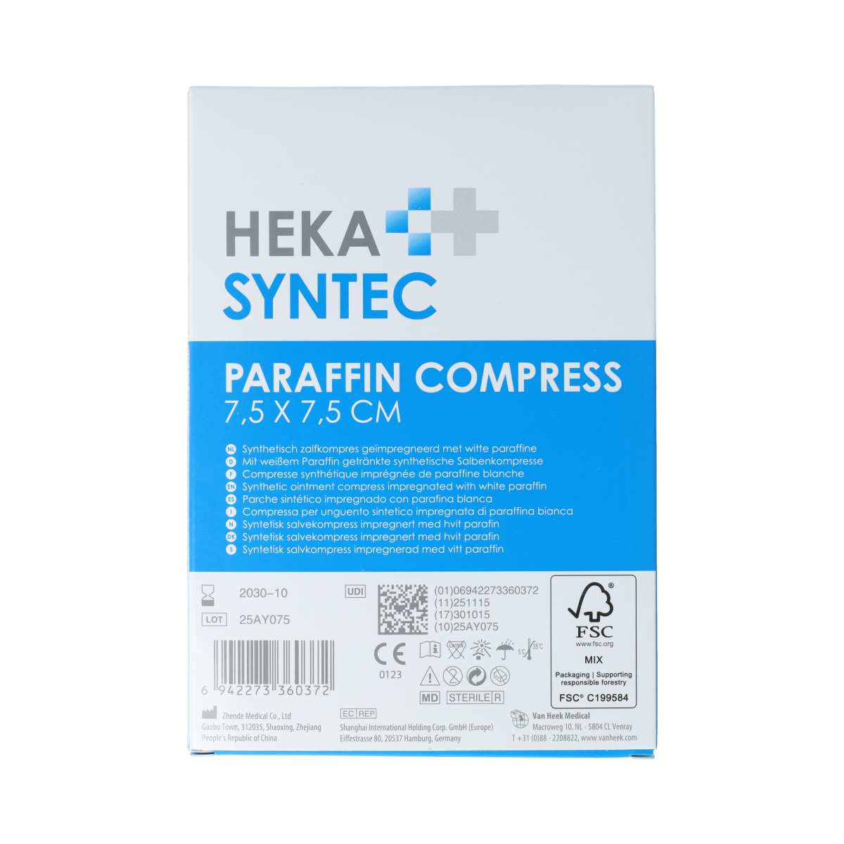 Heka Synthetisch zalfgaas 7.5 x 7.5cm 10.00 Stuks