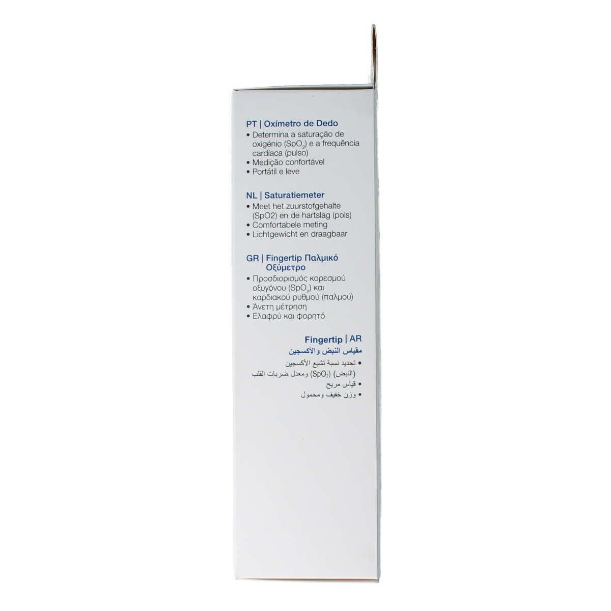 Microlife OXY210 pulse oximeter displaying finger placement and digital oxygen saturation and pulse rate readings.