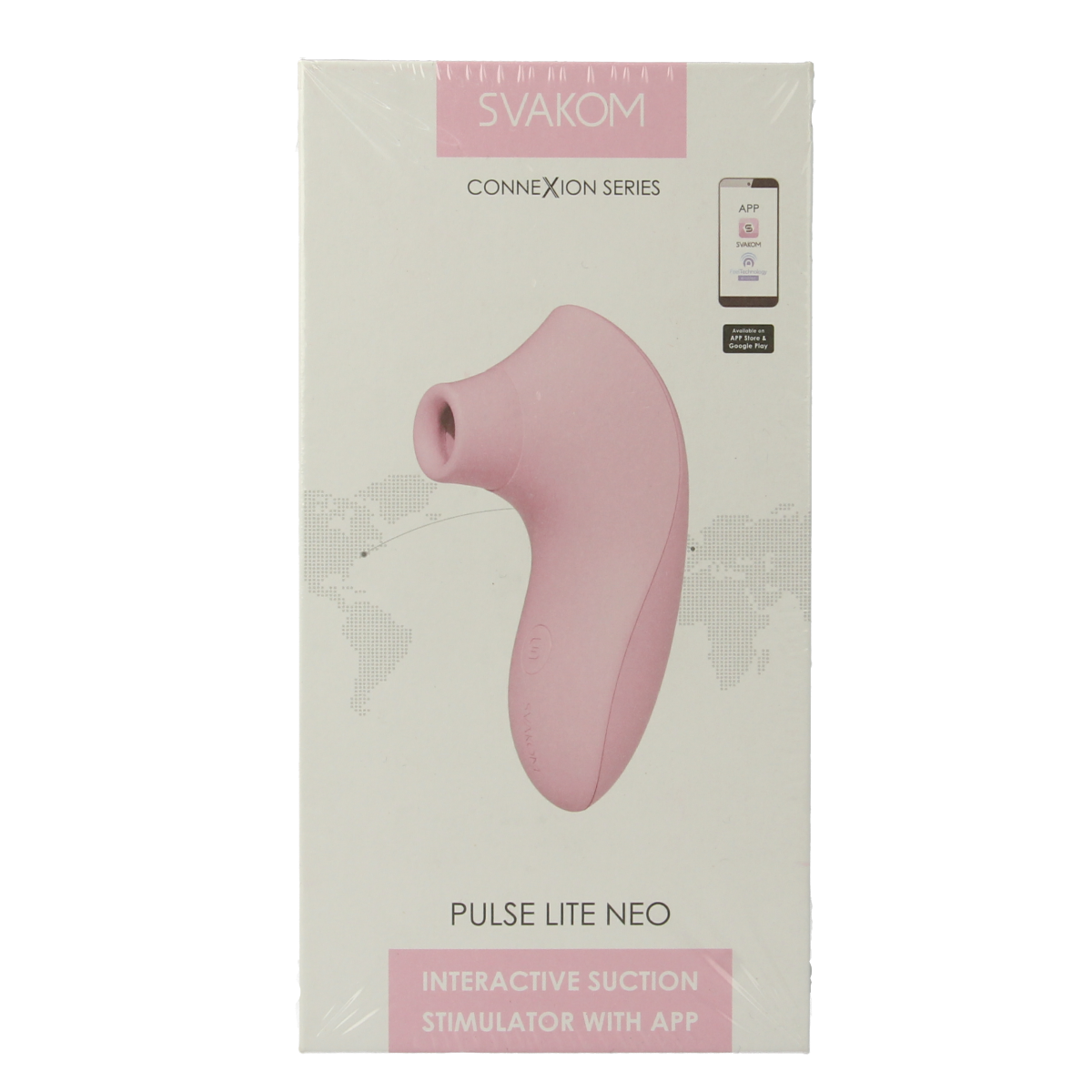 Svakom Pulse Lite Neo clitoral stimulator in pink, compact design, featuring textured surface for targeted pleasure.