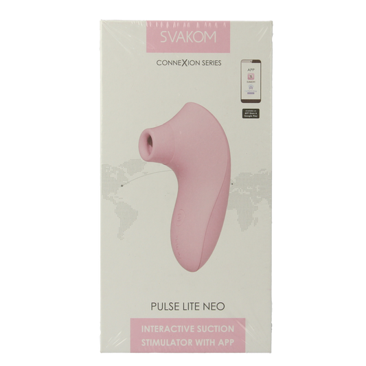 Svakom Pulse Lite Neo clitoral stimulator in pink, compact design, featuring textured surface for targeted pleasure.