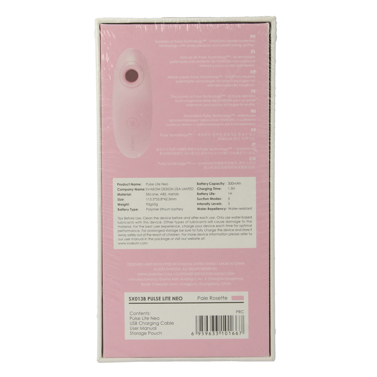 Svakom Pulse Lite Neo clitoral stimulator in sleek design, ideal for discreet erotic pleasure.