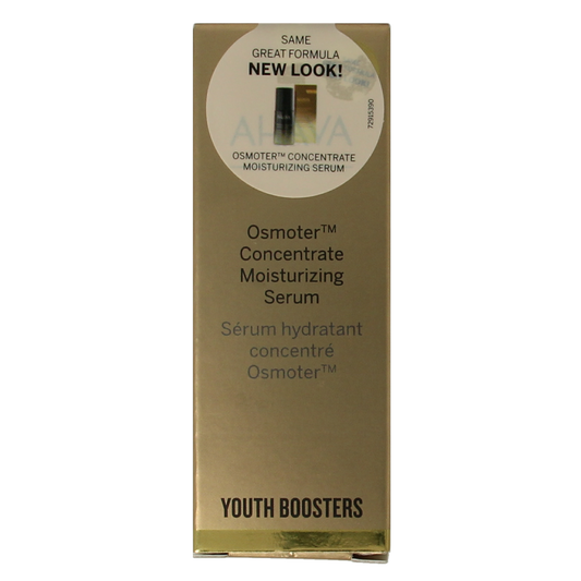 Ahava Dead Sea Osmoter Concentrate 30ml facial skincare product with a sleek bottle and label, designed for revitalizing skin.