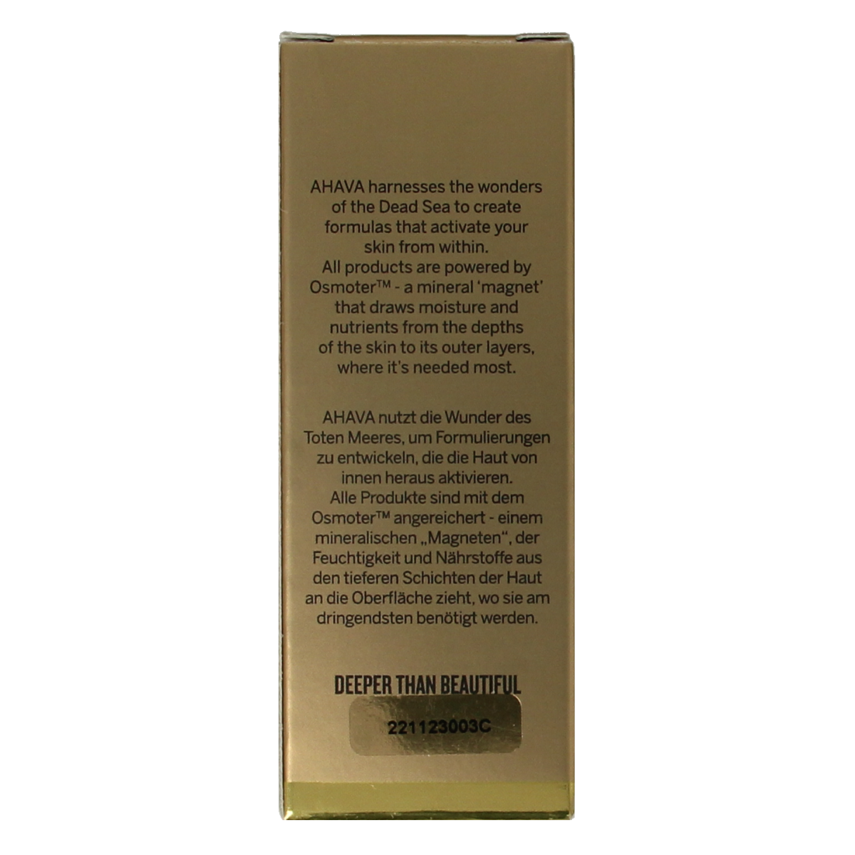 Ahava Dead Sea Osmoter concentrate in 30ml bottle, facial skincare product with clear packaging and applicator cap.