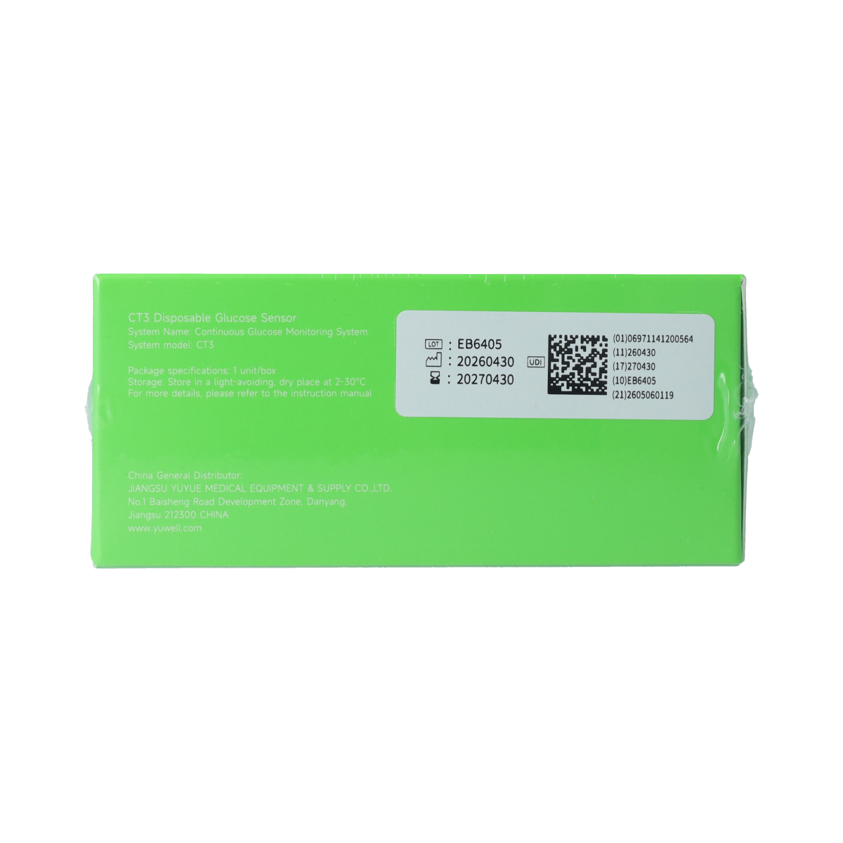 Yuwell Anytime Glucose Sensor CT3 (voor 14 dagen) 1.00 Stuks