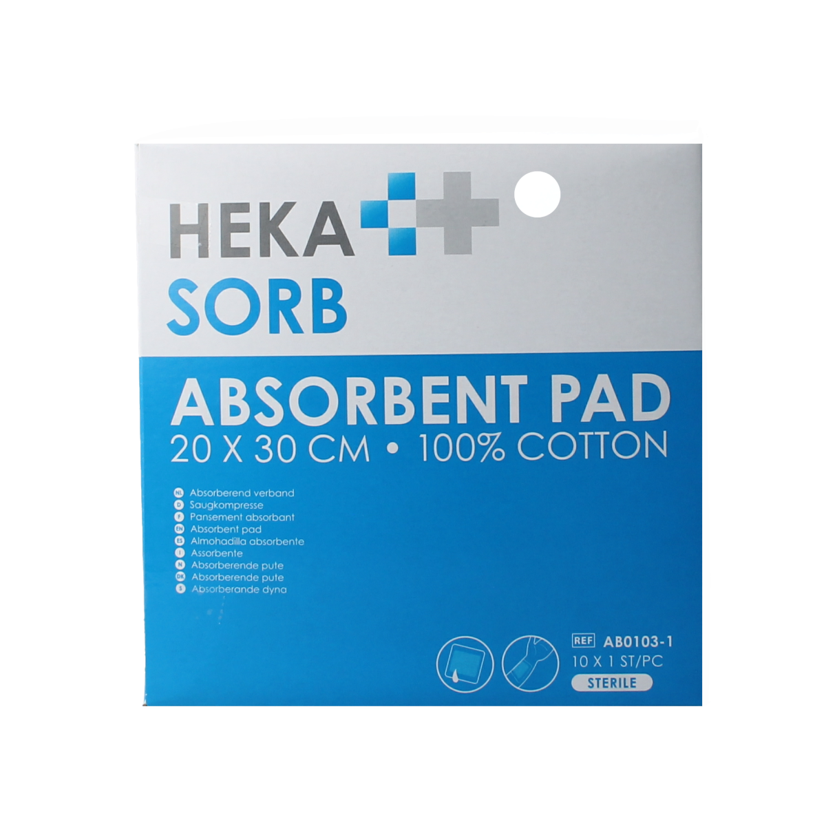 Hekasorb Absorberend verband 20x30 steriel  10.00 Stuks