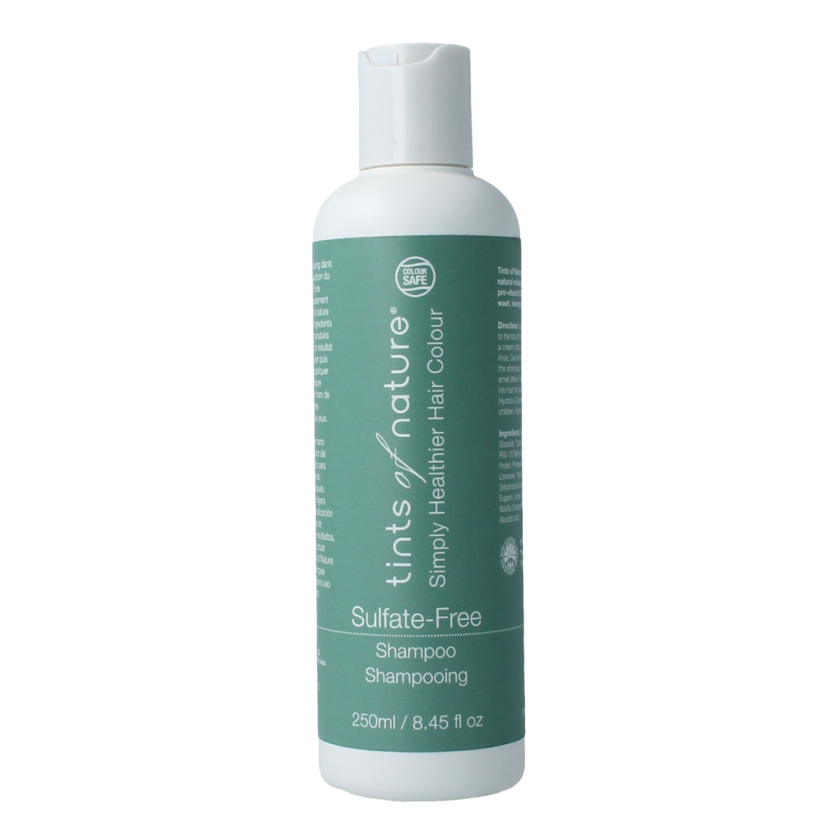 Sulfate-free Tints Of Nature shampoo in a 250ml bottle, designed for natural hair care and gentle cleansing.