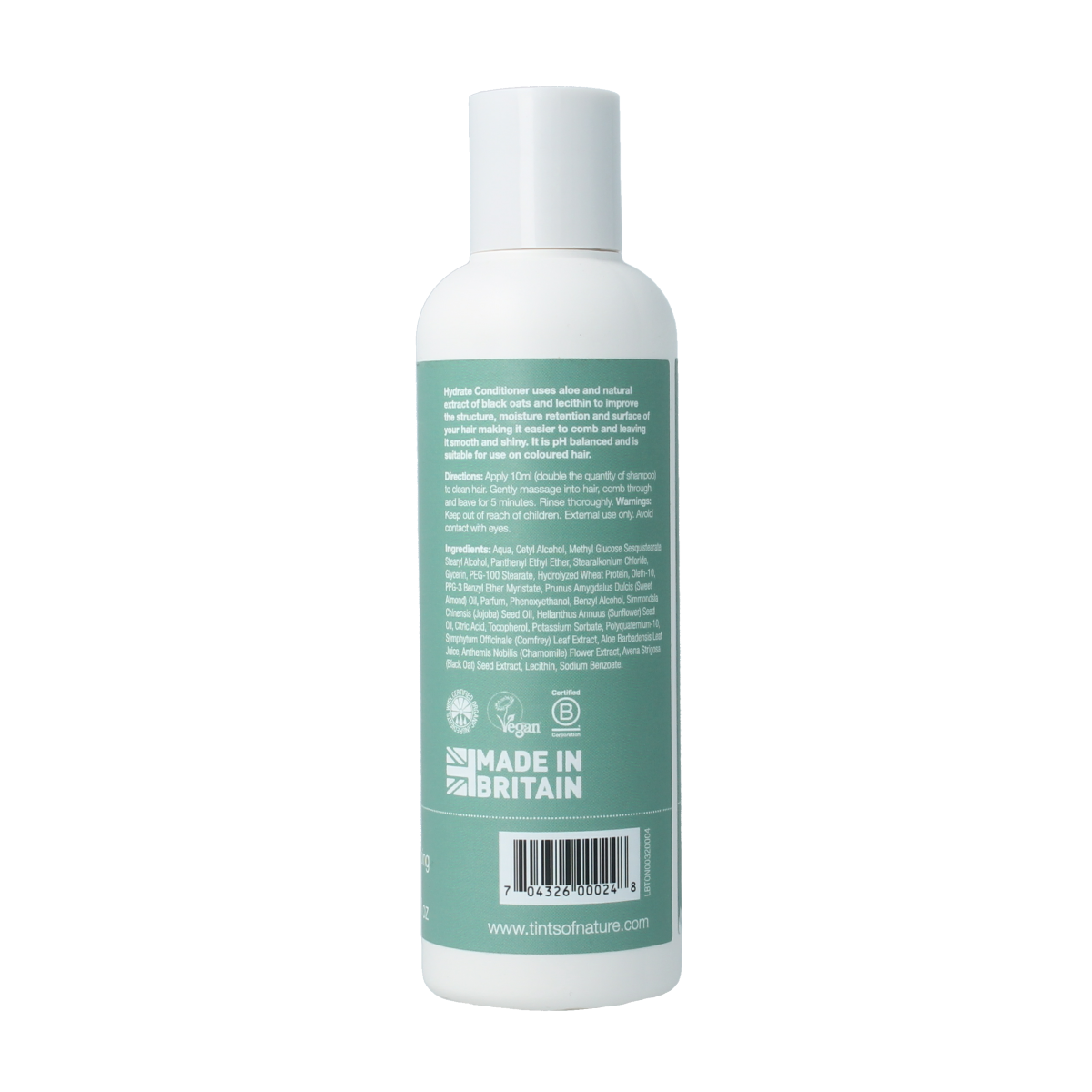 Tints Of Nature hydrating conditioner in 200ml bottle, natural hair care product for moisture and shine.