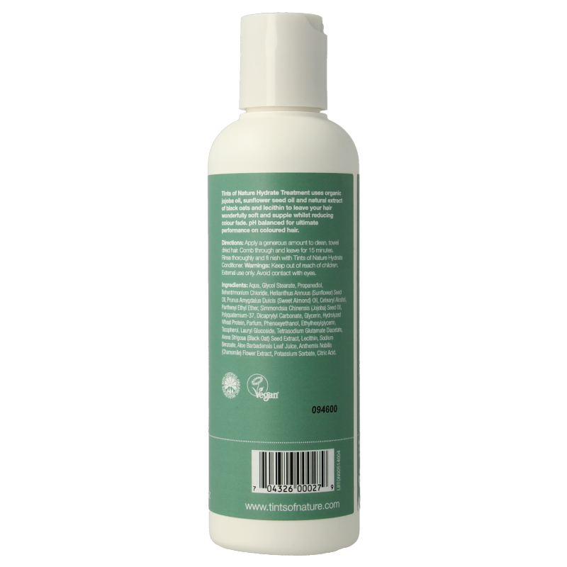 Tints Of Nature Treatment hydrate hair care product in 140ml bottle, designed for nourishing and moisturizing hair.