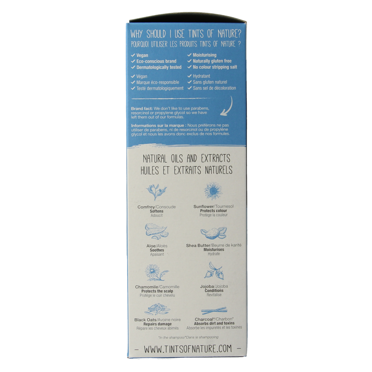 Tints Of Nature 1N zwart 1.00 natural hair coloring set with creamy dye and applicator brush for professional hair tinting.