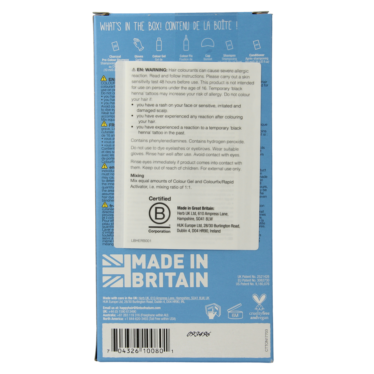 Tints Of Nature 8N natural blond hair coloring set with natural blonde shade, featuring hair dye product in the packaging.