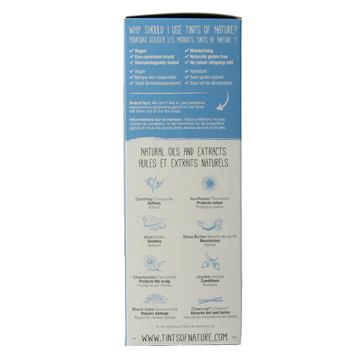 Tints Of Nature 5D licht goudbruin 1.00 hair coloring set showing the box with natural hair dye product for light golden brown shade