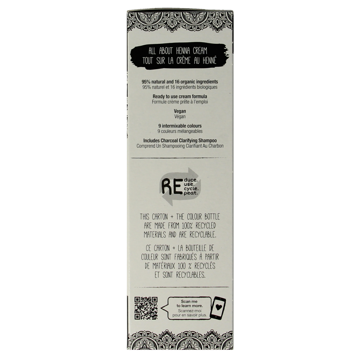 Tints Of Nature black henna cream hair dye in 70ml tube, semi-permanent hair coloring for natural, glossy black hair.