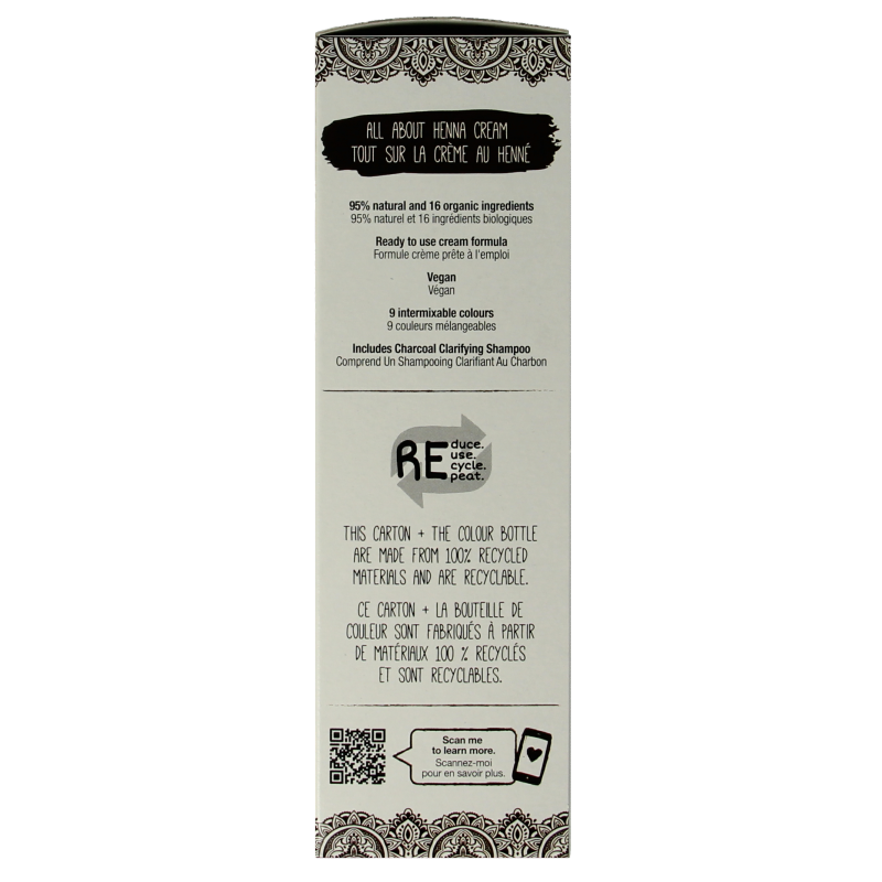Tints Of Nature dark brown henna cream hair dye in 70ml tube, semi-permanent hair coloring product.