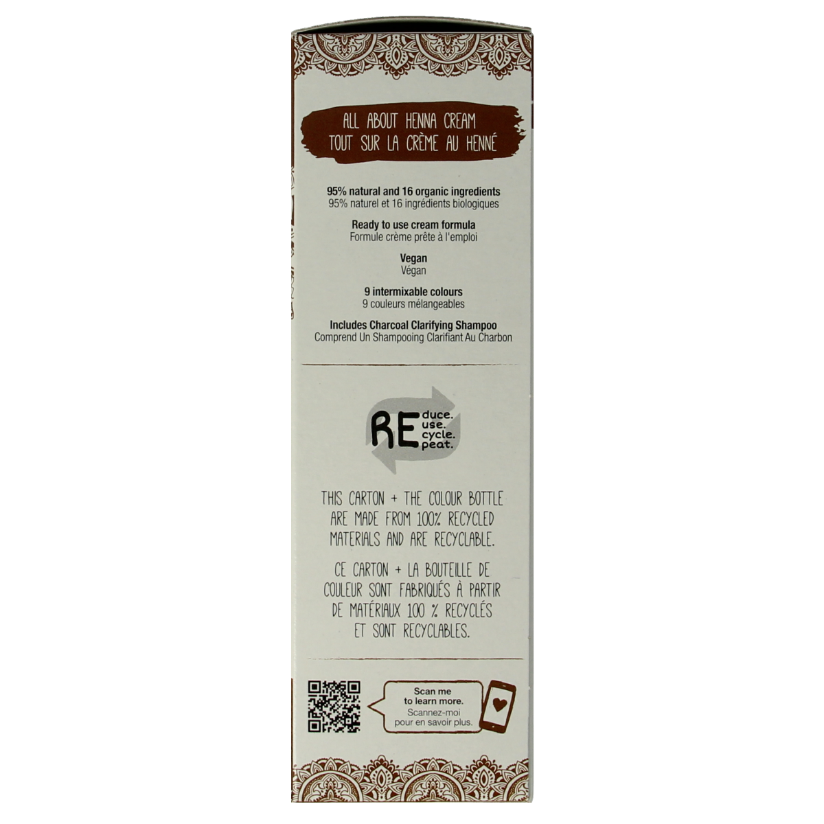 Tints Of Nature Henna cream in golden brown for semi-permanent hair coloring, 70ml tube showing product packaging.