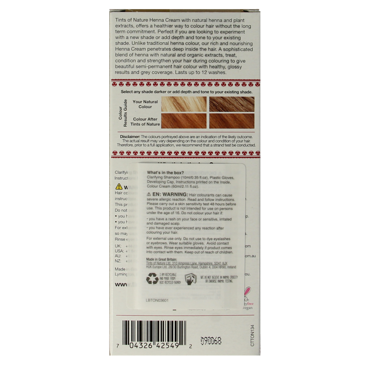 Tints Of Nature Henna cream golden blond semi permanent 70.00 Milliliter