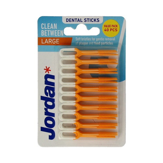 Jordan Clean large set of 40 toothpicks and dental ragers, perfect for oral hygiene, shown in the image.