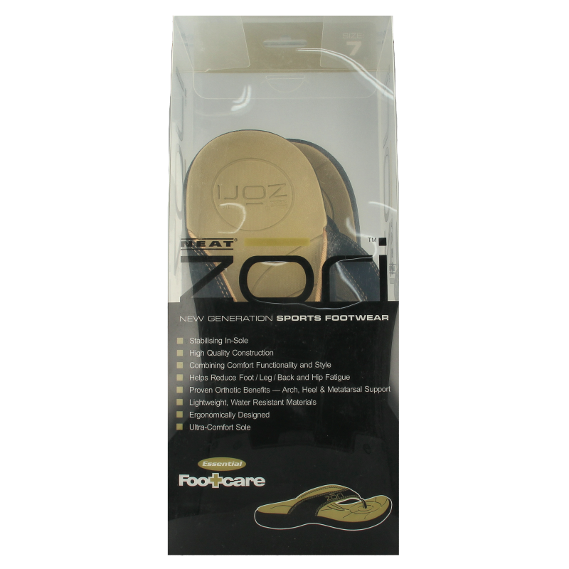 Black Zori teenslippers in size 7, casual slip-on slippers for teens, shown in a single pair image.