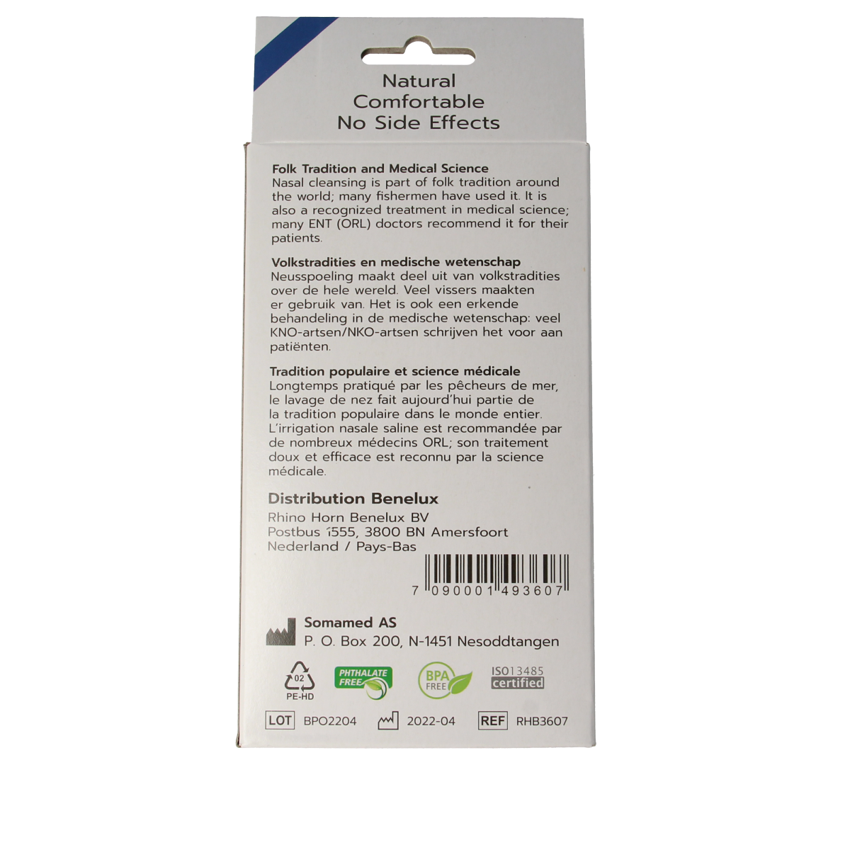 Rhino Horn Neusspoeler blauw for nasal cleansing and inhalation, 1.00 piece, designed for nasal care and hygiene.