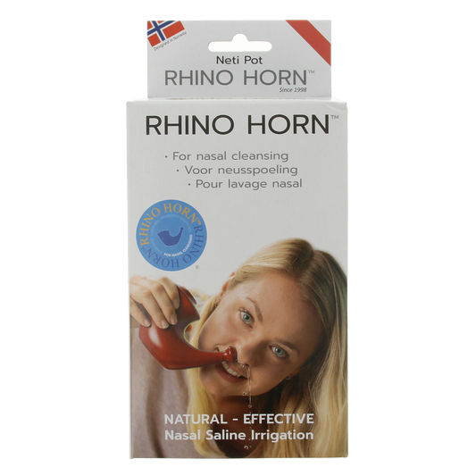 Rhino Horn Neusspoeler rood for nasal care and inhalation, shown in red color, designed for effective nasal hygiene.