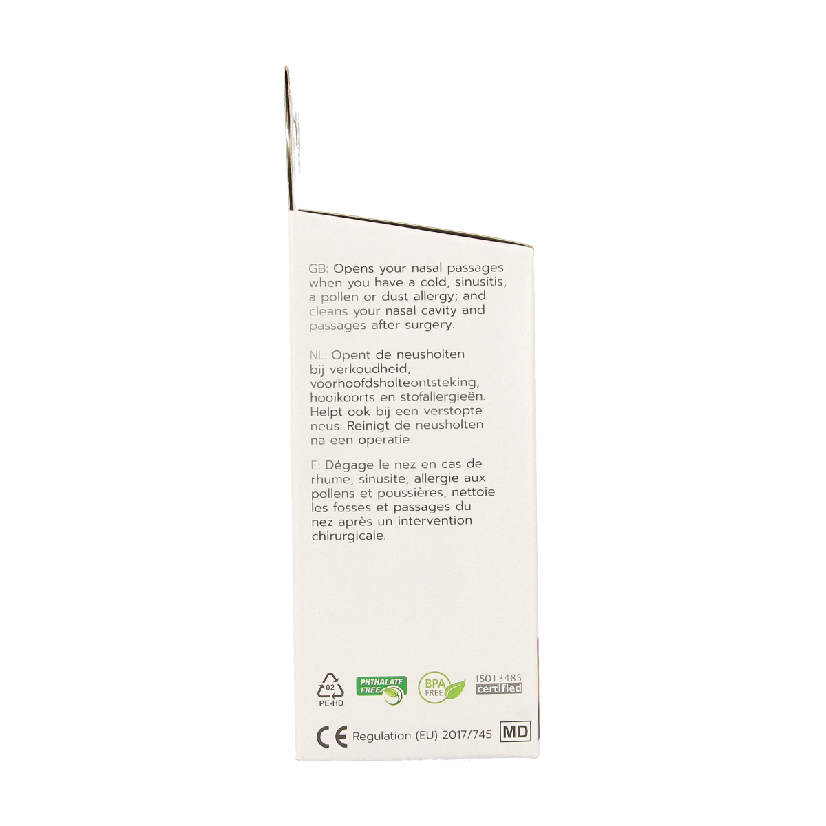 Rhino Horn Junior nasal spray for nasal care and inhalation, featuring the Rhino Horn brand packaging.