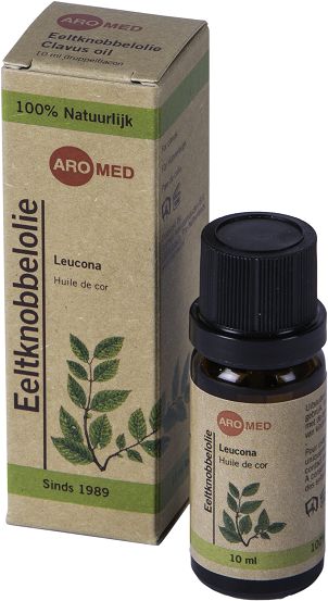 Aromed Leucona foot care oil in a 10ml bottle, designed for treating calluses and dry skin on feet.