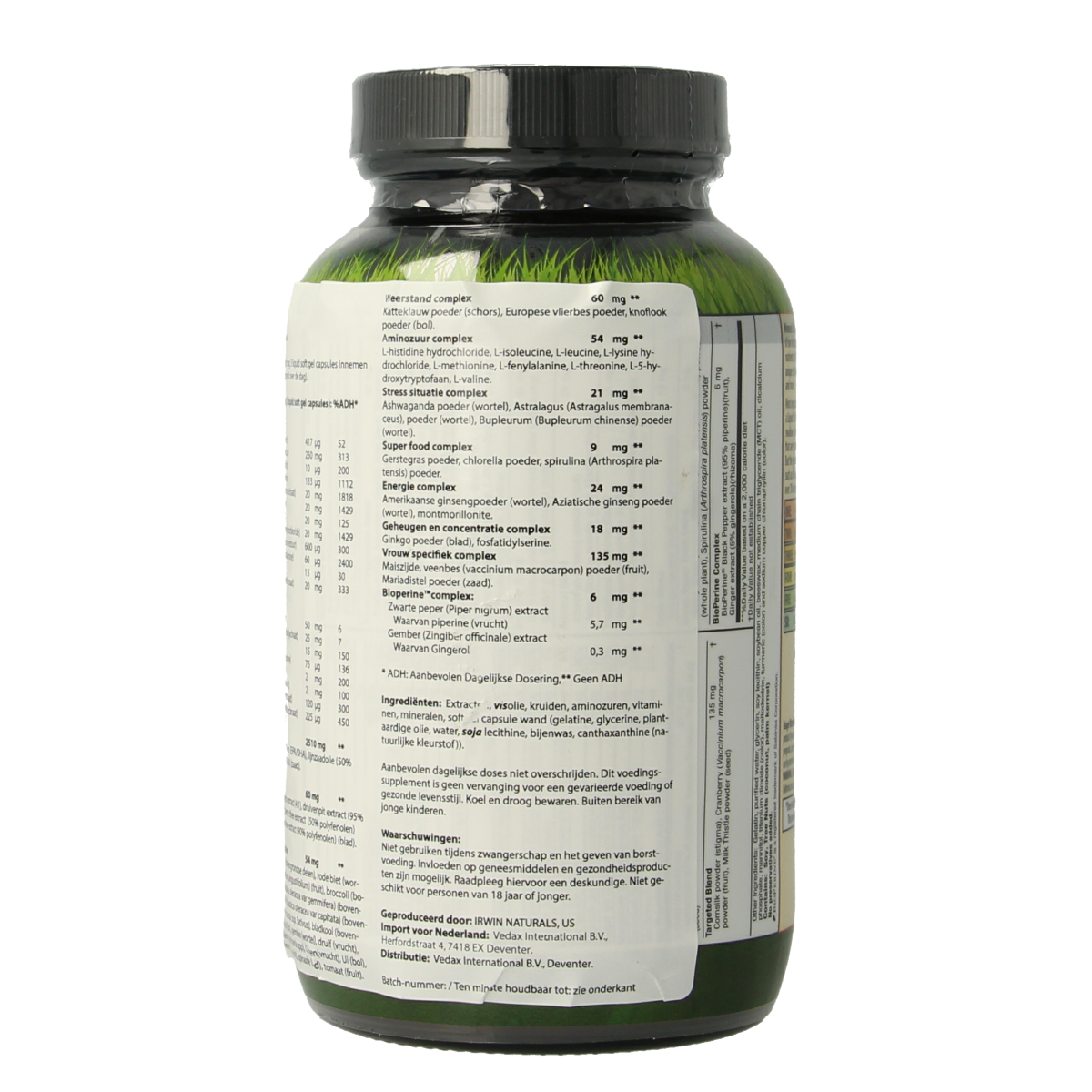 Irwin Naturals Living Green Liquid Gel Multi for Women, softgels, dietary supplement with green superfood blend, 120 softgels