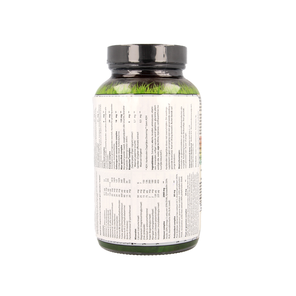 Irwin Naturals Living Green Liquid Gel Multi for Men softgels, dietary supplement with green liquid gel capsules for overall health.