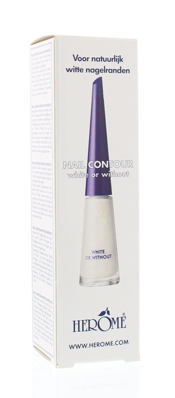 Herome Perfect Nail Contour White or Clear makeup tube, 10ml, for nail enhancement and contouring.
