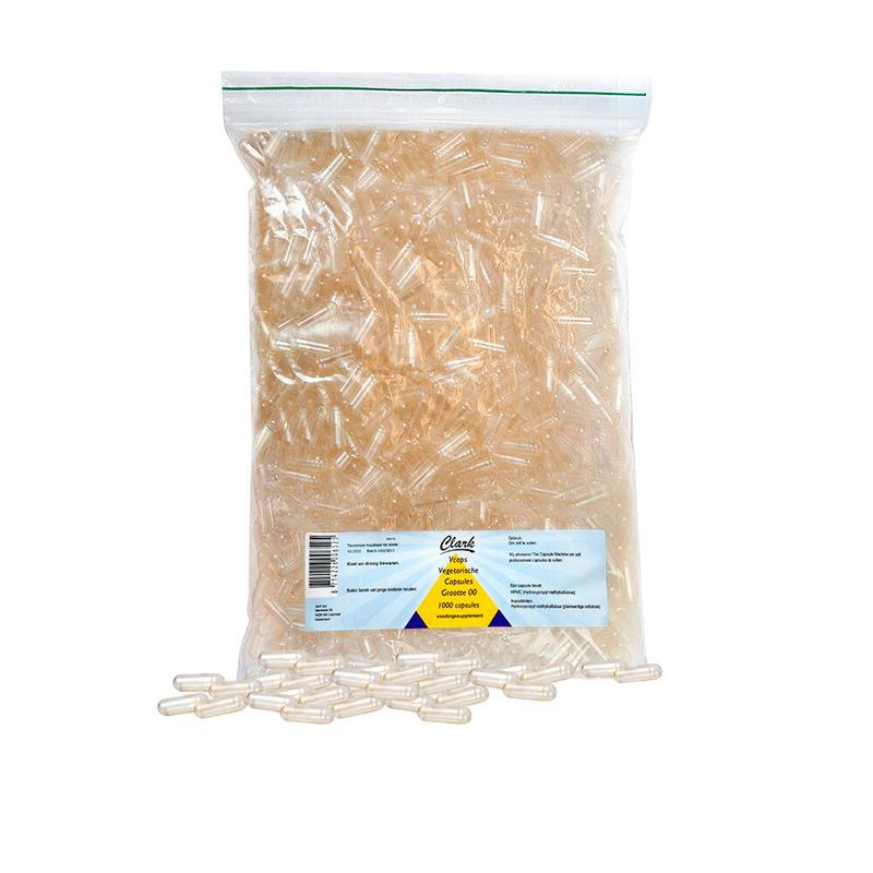 Holisan vegetarische capsules maat 00, lege capsules voor levensmiddelen, 1000 stuks, natuurlijke vegetarische supplementen capsules