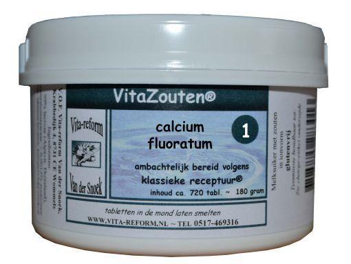 Vitazouten Calcium fluoratum Vitazout nr. 01 mineralen tabletten in a bottle, natural supplement for bone and dental health