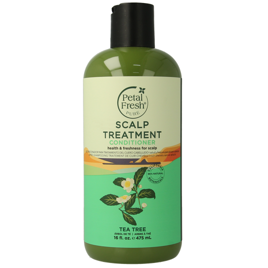 Petal Fresh Tea Tree Conditioner bottle, 475ml, for hair care with natural tea tree extract and nourishing formula.