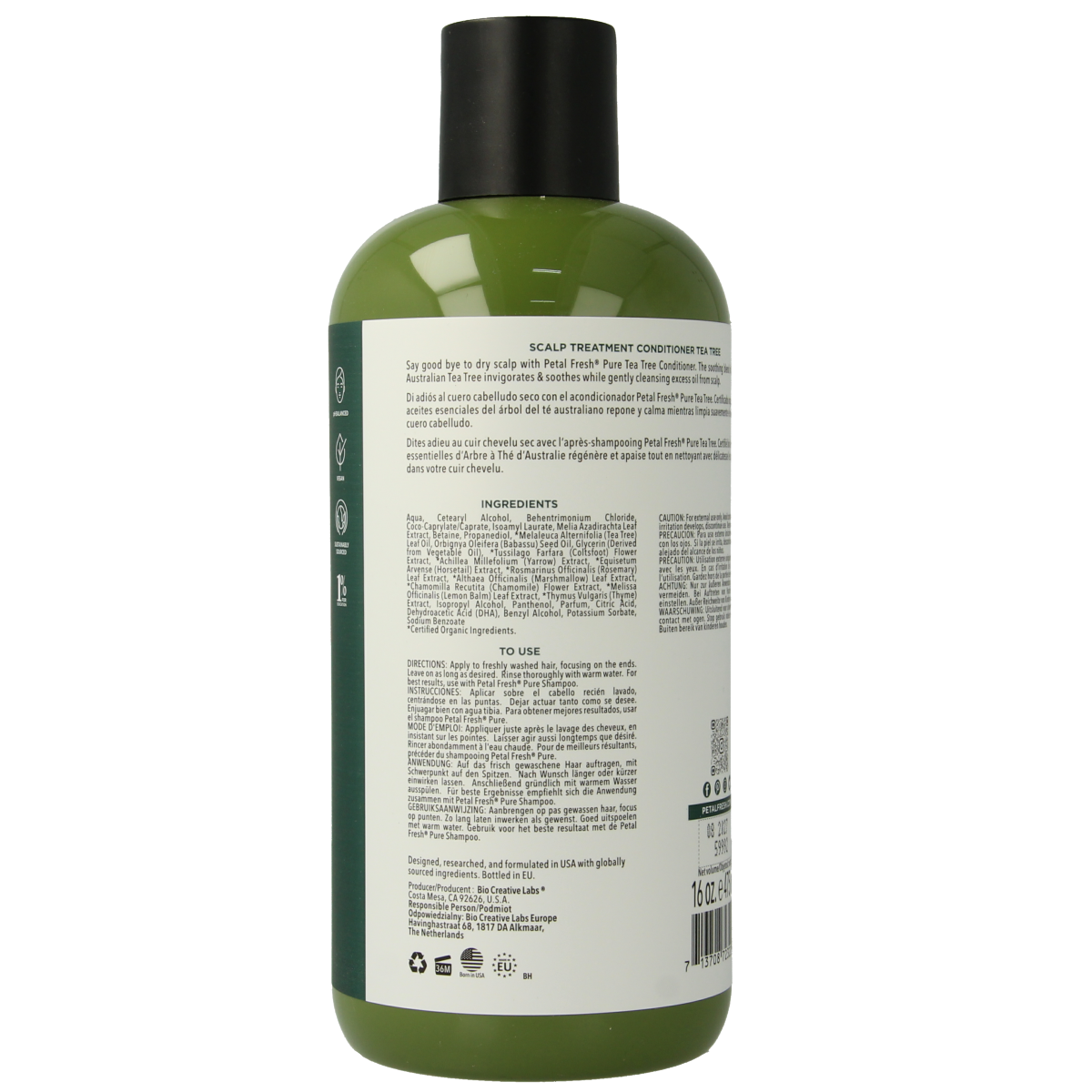 Petal Fresh Tea Tree Conditioner bottle, 475ml, for hair care with natural tea tree ingredients
