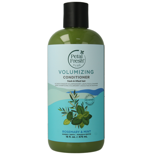 Petal Fresh rosemary and mint conditioner in a 475ml bottle, featuring natural ingredients for hair care.
