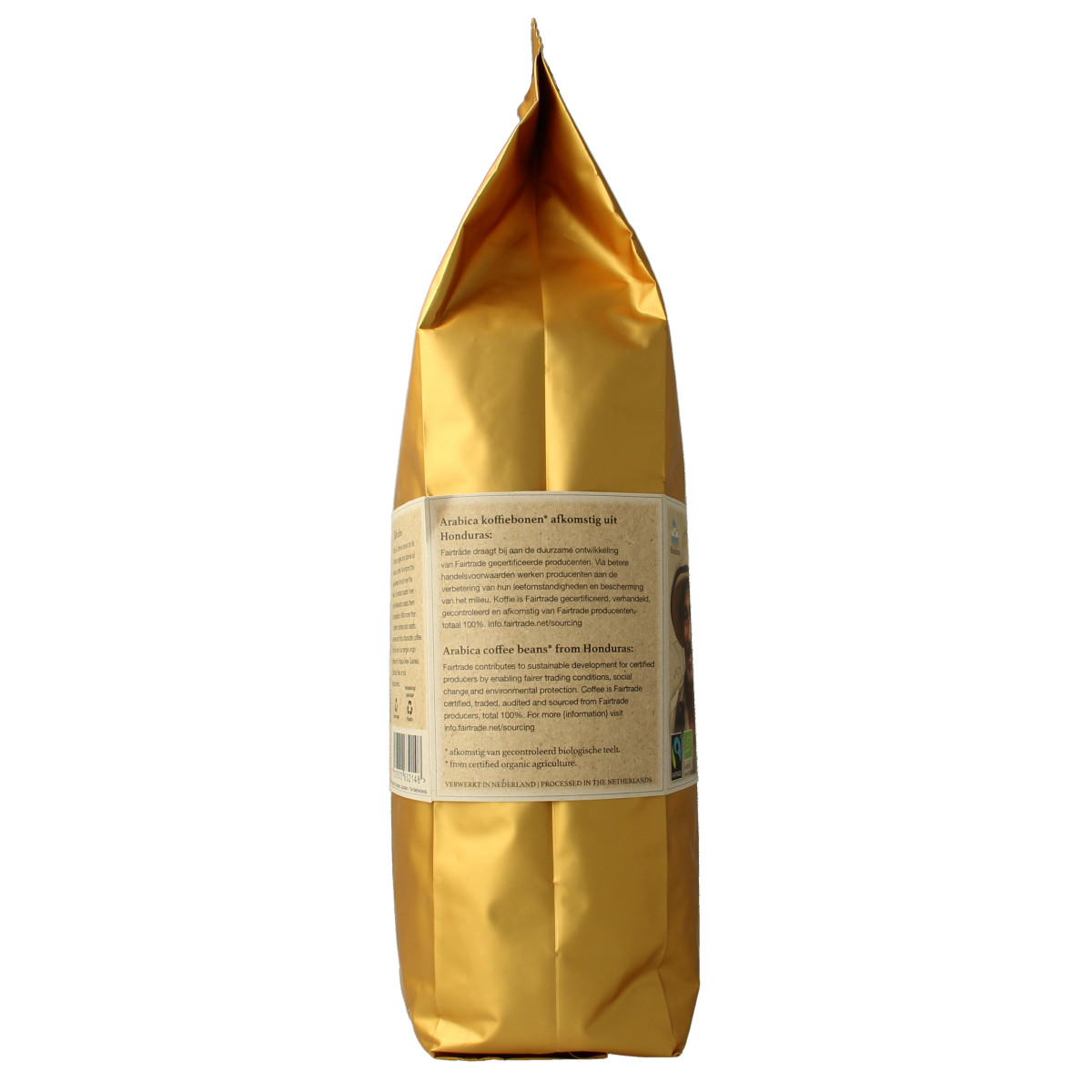 Sun Coffee Santa Rosa dark roast organic coffee beans, 1 kg, showcasing glossy, roasted coffee beans in a natural setting.
