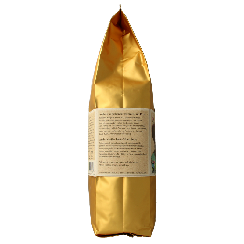SUN Coffee Cafe femenino bonen dark roast bio, 1kg, whole coffee beans in a resealable bag, ideal for brewing rich dark coffee.