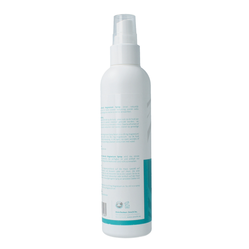 Paleo Minerals Magnesium spray in 200ml bottle, a body care product for skin absorption and muscle relaxation.