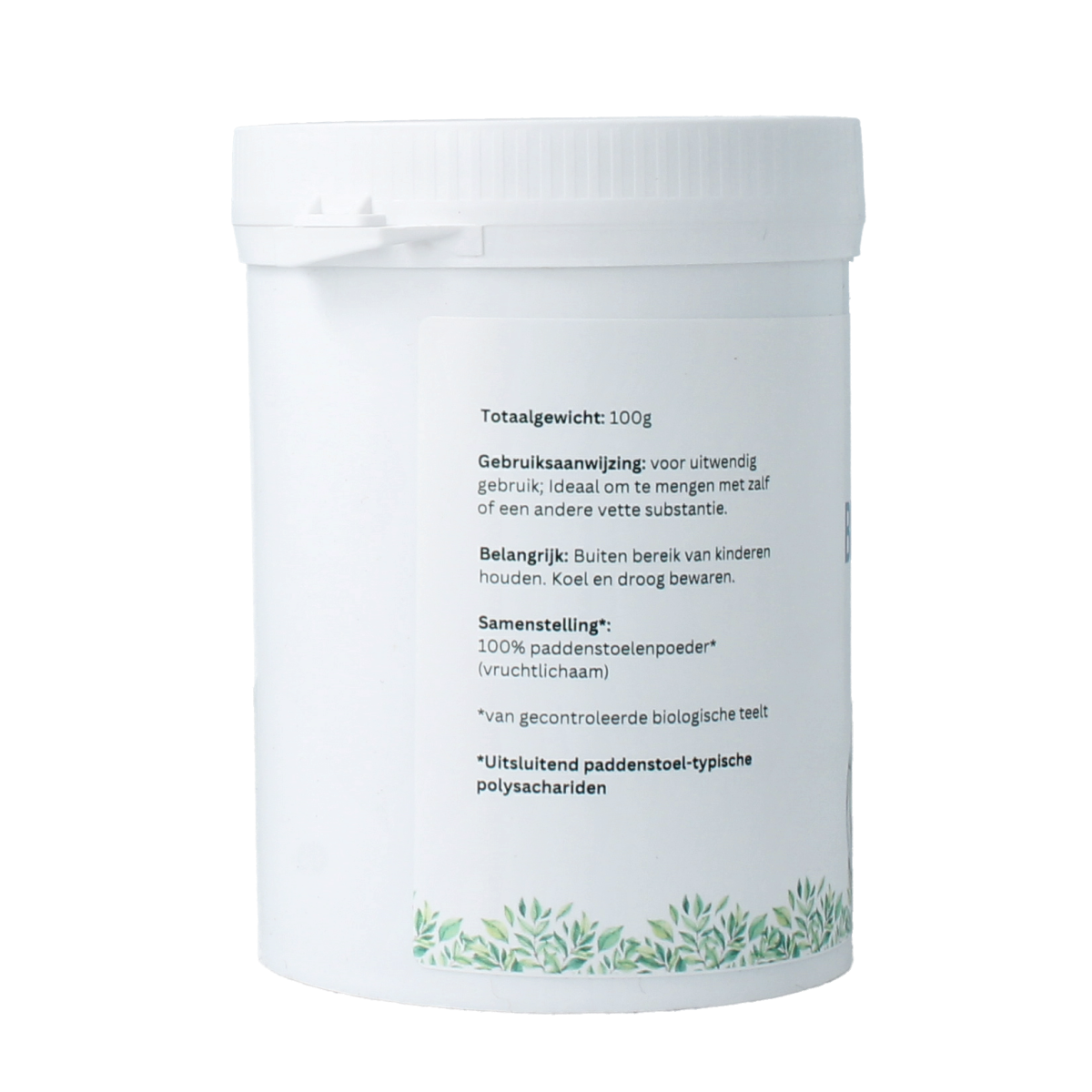 Mycopower Coriolus bio powder in a 100g package, natural body care supplement with dried mushroom powder.