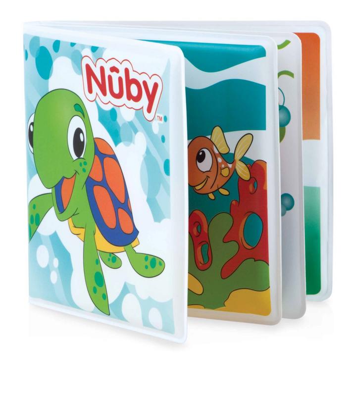 Nuby kunststof speelboekje met piep voor baby's, kleurrijk speelgoed en knuffel, veilig en geschikt voor jonge kinderen