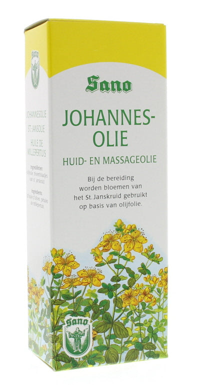 Sano Johannes body oil in a 250ml bottle, natural skincare product for moisturizing and nourishing skin.