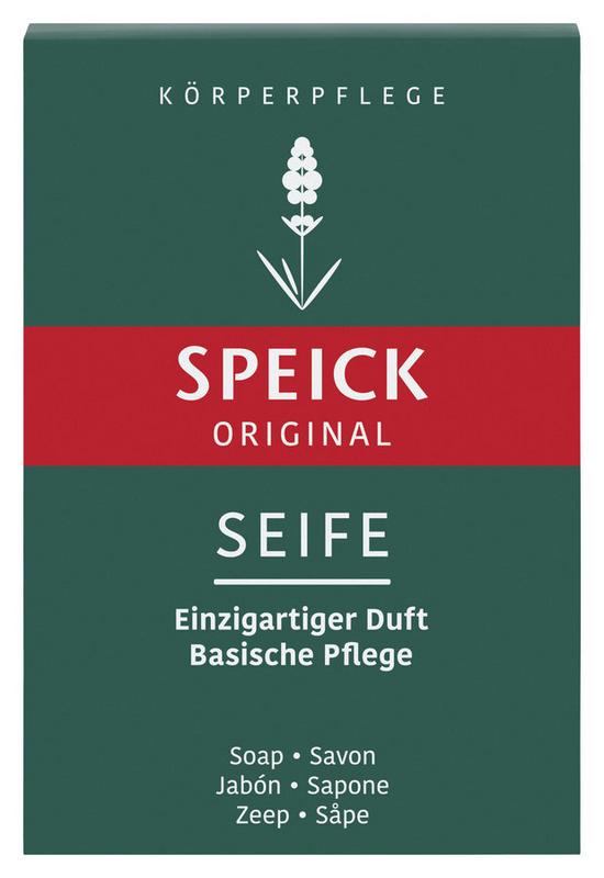 Bar of Speick Zeep soap in 100 gram size, featuring natural ingredients and classic packaging.