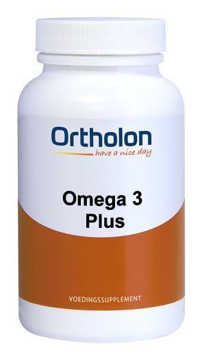 Ortholon Omega 3 Plus Vetzuren softgel capsules, dietary supplement with omega-3 fatty acids, in a bottle.