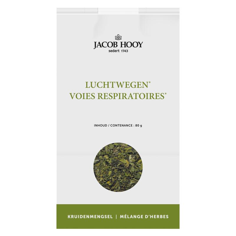 Jacob Hooy Luchtwegen kruidenmengsel in een pot, warme kruidenmix voor de luchtwegen, 80 gram, natuurlijk kruidenproduct.