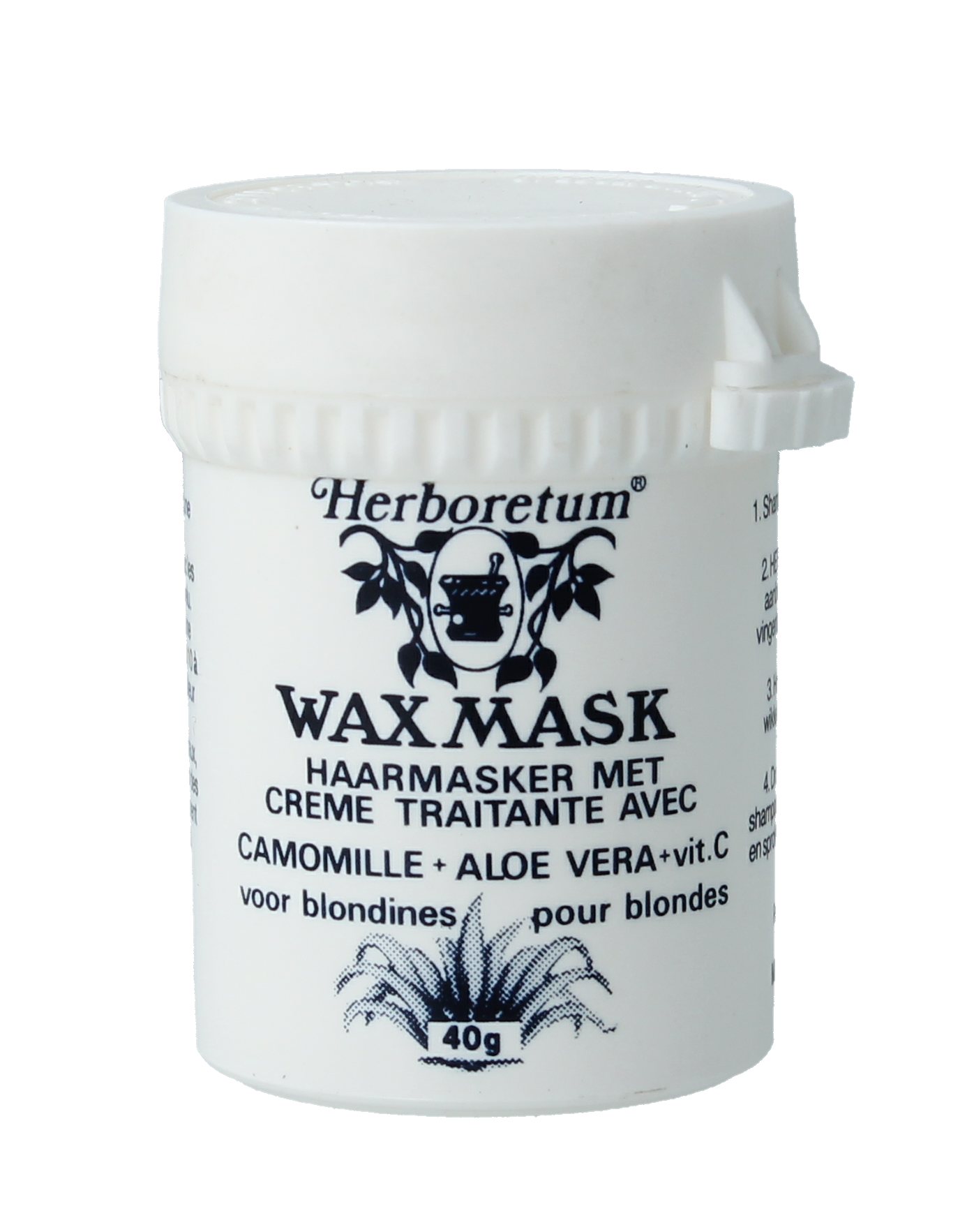Herboretum Herboretum Wax Mask blond kamille hair treatment in 40g jar with blond chamomile for hair care.