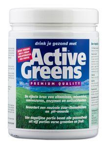 Active Greens Multi-pot herbal supplement in a 300g container, featuring fresh green herbs and natural ingredients.