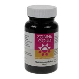 Zonnegoud Curcuma complex supplement with 120 tablets, herbal remedy from Zonnegoud in a blister pack.