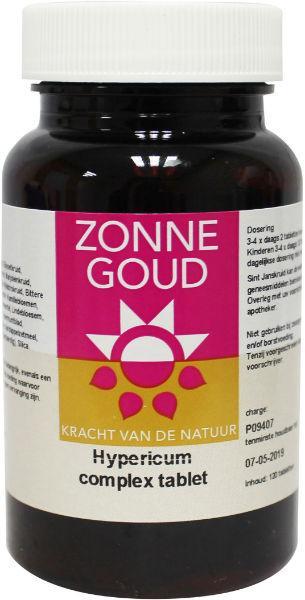 Zonnegoud Hypericum complex kruidenpreparaten in een doos met 120 tabletten, natuurlijke supplementen voor welzijn