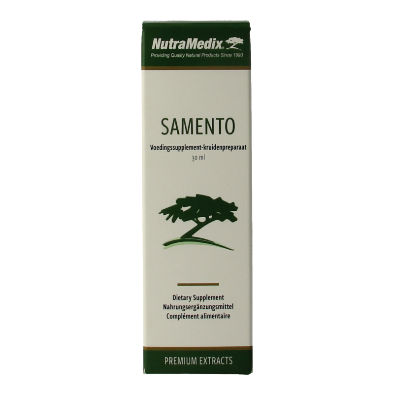 Nutramedix Samento Cat's Claw herbal supplement in 30ml bottle, natural herbal remedy for immune support.